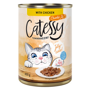 Catessy Kawałeczki w sosie i galarecie, 12 x 400 g - Z kurczakiem w galarecie