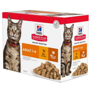 Hill's Science Plan Adult - Wybór drobiowy, 12 x 85 g