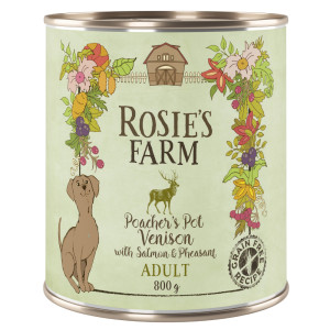 Megapakiet Rosie's Farm Adult, 24 x 800 g  - Dziczyzna i bażant z łososiem