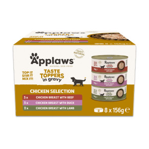 Pakiet mieszany Applaws Taste Toppers, 8 x 156 g - Pakiet mieszany w sosie