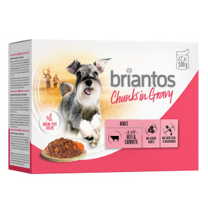 Megapakiet Briantos Chunks w sosie, 48 x 100 g - Wołowina i marchewka