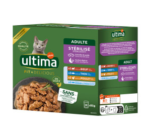 Ultima Sterilised Cat, 8 x 85 g - Pakiet mieszany II (4 smaki)