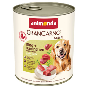 animonda GranCarno Original Adult, 6 x 800 g - Wołowina i królik z ziołami
