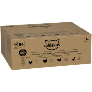 Whiskas 1+ Adult w saszetkach, 84 x 85 g - Wybór dań drobiowych w galarecie
