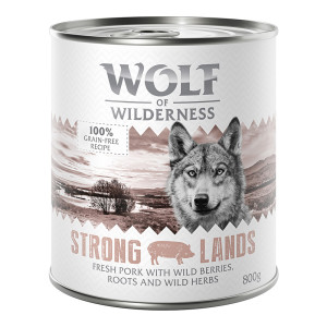 Megapakiet Wolf of Wilderness Monoprotein Adult, 24 x 800 g - Strong Lands, wieprzowina
