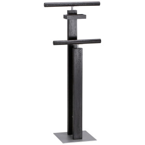 Hasena Herrendiener, Graphit, Alu, Holz, Metall, Wildeiche, massiv, 45x107x28 cm, standfeste Füße, Hosenhalter, Jackenhalter, Garderobe,