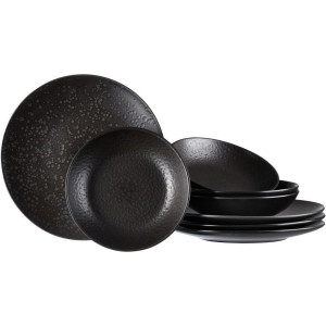 Ritzenhoff Breker Tafelservice Kitwe, Schwarz, Keramik, 8-teilig, Essen & Trinken, Geschirr, Geschirr-Sets, Tafelservice