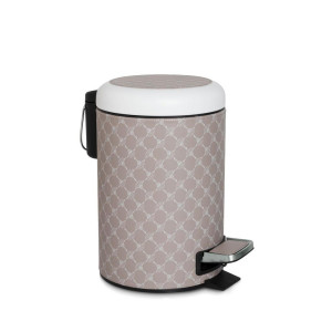 JOOP! Treteimer Cornfloweraccessoires, Grau, Weiß, Kunststoff, 2,5 L, 17x26x24 cm, Handmade in Thailand, Küchen, Küchenausstattung, Mülleimer