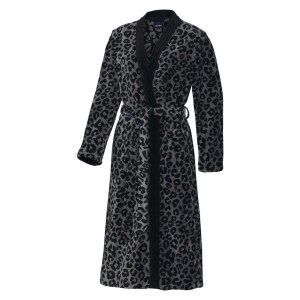 JOOP! Bademantel, Schwarz, Textil, Animalprint, Gr. 40/42, Oeko-Tex® Standard 100, Handmade in Germany, Taschen, besonders flauschig, angenehm warm,