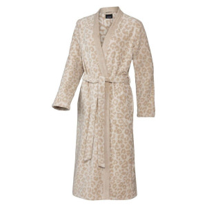 JOOP! Bademantel Leo, Beige, Textil, Animalprint, Gr. 48/50, Handmade in Germany, Oeko-Tex® Standard 100, hochwertige Qualität, angenehm warm,