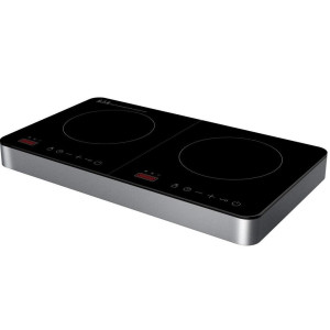 Induktionskochplatte, Schwarz, Metall, Glas, 31.2x6.2x56 cm, Timereinstellung, LED-Anzeige, Touch Control, Überhitzungsschutz, Küchengeräte, Sonstige