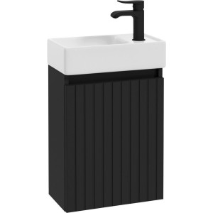 Waschtischkombi Bano 2, Schwarz, Keramik, 40 cm, Made in Europe, Zusatzausstattung erhältlich, hängend, Typenauswahl, Badezimmer, Waschbecken &