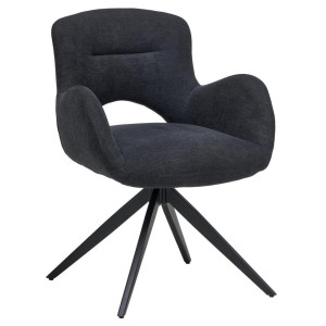 Livetastic Armlehnstuhl, Schwarz, Holz, Metall, Textil, Pappel, Sperrholz, Flachrohr, 62x84x62 cm, Esszimmer, Stühle, Esszimmerstühle, Armlehnenstühle
