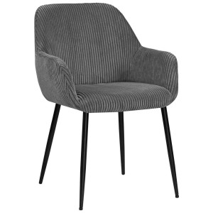 Xora Armlehnstuhl, Schwarz, Dunkelgrau, Metall, Textil, Rundrohr, 57.5x84x61 cm, Stoffauswahl, inklusive Armlehnen, Esszimmer, Stühle,