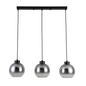 Dieter Knoll Collection Dieter Knoll Hängeleuchte Smokey, Anthrazit, Chrom, Metall, Glas, Uni,Uni, 18x120x72 cm, Lampen & Leuchten, Innenbeleuchtung,