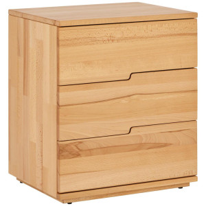 Mid.you Nachtschrank, Holz, Kernbuche, massiv, 3 Schublade(n) Schubladen, 50x60x40 cm, Schlafzimmer, Nachttische