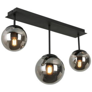 Novel Deckenleuchte, Schwarz, Chrom, Metall, Kunststoff, Glas, 16x34.5x60 cm, Lampen & Leuchten, Innenbeleuchtung, Deckenleuchten