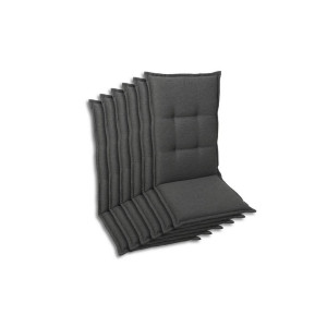 Sesselauflagenset, Anthrazit, Textil, 6-teilig, Uni, Füllung: Schaumstoff, Vlies, 50x7x108 cm, Oeko-Tex® Standard 100, pflegeleicht, hochwertige