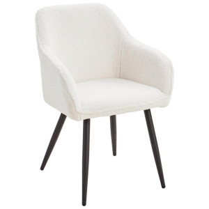 Livetastic Armlehnstuhl, Weiß, Holz, Metall, Textil, Pappel, Sperrholz, Füllung: Schaumstoff, Rundrohr, 56x82x60 cm, Esszimmer, Stühle,