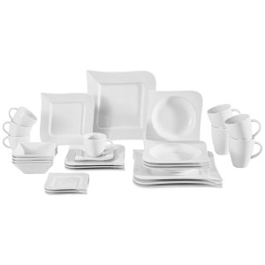 Ritzenhoff Breker Kombiservice Melodie, Weiß, Keramik, 28-teilig, 220 ml,220 ml,380 ml,450 ml, Lfgb, Essen & Trinken, Geschirr, Geschirr-Sets,