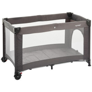 My Baby Lou Reisebett, Dunkelgrau, Metall, Kunststoff, Textil, 60x74x120 cm, SGS-geprüft, zusammenklappbar, Ausstieg, Babymöbel, Babybetten,