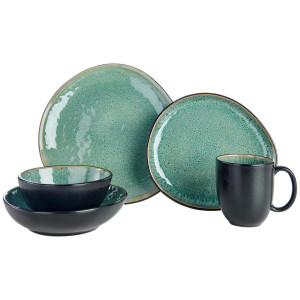 Novel Kombiservice Søren Green, Grün, Keramik, 10-teilig, Farbverlauf, 390 ml,725 ml, Lfgb, Handmade Quality, lebensmittelecht, Essen & Trinken,