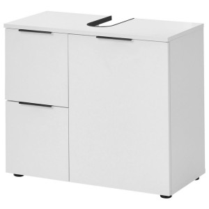 Xora Waschbeckenunterschrank Porto, Weiß, Kunststoff, 1 Fächer, 2 Schublade(n) Schubladen, einzeln stellbar, 70x60x35 cm, Fsc, stehend, Badezimmer,