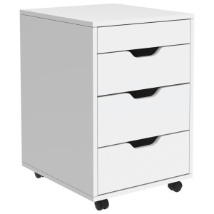 Carryhome Rollcontainer, Weiß, Holzwerkstoff, 4 Schublade(n) Schubladen, 40x66.5x45 cm, Arbeitszimmer, Container, Rollcontainer