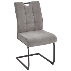 Livetastic Schwingstuhl, Grau, Schwarz, Metall, Textil, Füllung: Schaumstoff, Taschenfederkern, C-Form, 49x98x61 cm, Esszimmer, Stühle,