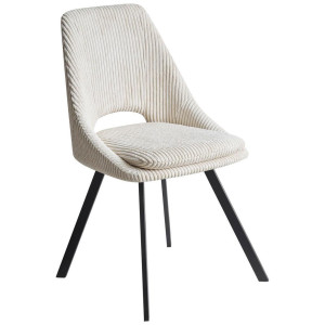 Carryhome Stuhl, Beige, Metall, Textil, Flachrohr, 48x85x56 cm, Bsci, Esszimmer, Stühle, Esszimmerstühle, Vierfußstühle