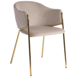 Ambia Home Armlehnstuhl, Gold, Beige, Textil, Rundrohr, 60x78x53.5 cm, Stoffauswahl, Esszimmer, Stühle, Esszimmerstühle, Armlehnenstühle