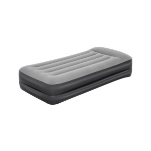 Bestway Luftbett, Grau, Schwarz, Kunststoff, 97x46x191 cm, RoHS, Dekra, integrierte elektrische Pumpe, integriertes Kissen, beflockte Schlafseite,