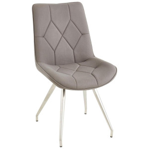 Novel Stuhl, Grau, Edelstahl, Metall, Textil, Rundrohr, 51x89x66 cm, Esszimmer, Stühle, Esszimmerstühle, Vierfußstühle