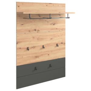 Xora Garderobenpaneel, Anthrazit, Eiche, Holzwerkstoff, 85x126.7x28 cm, Garderobe, Garderobenpaneele, Garderobenpaneele
