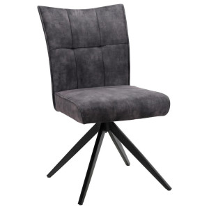 Hom´in Hom`in Stuhl, Schwarz, Dunkelgrau, Metall, Textil, Drehkreuz, 47x92x66 cm, Bsci, Stoffauswahl, Sitzfläche 360° drehbar, Esszimmer, Stühle,