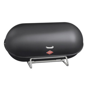 Wesco Brotkasten Breadboy, Schwarz, Metall, oval, 44.3x21x23 cm, lebensmittelecht, Küchenzubehör, Brotkästen & -Körbe