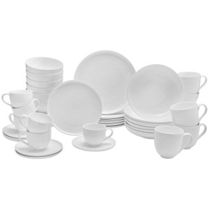 Ritzenhoff Breker Kombiservice Skagen, Weiß, Keramik, 42-teilig, Uni, 220 ml,220 ml,440 ml,700 ml, Lfgb, Essen & Trinken, Geschirr, Geschirr-Sets,