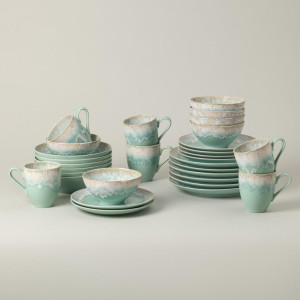 Costa Nova Kombiservice Taormina, Türkis, Keramik, 30-teilig, 410 ml,410 ml,650 ml, Handmade in Europe, Essen & Trinken, Geschirr, Geschirr-Sets,