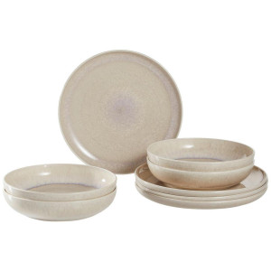 like.Villeroy & Boch Tafelservice Perlemor sand, Sand, Keramik, 8-teilig, Struktur, 19.4x32.0x34.5 cm, robust, Essen & Trinken, Geschirr,