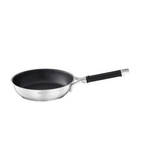 Rösle Bratpfanne Silence Pro, Schwarz, Edelstahl, Metall, 2,2 L, rund, breiter Schüttrand, antihaftbeschichtet, geschmacksneutral, Kochen, Pfannen,