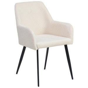 Mid.you Armlehnstuhl, Schwarz, Beige, Metall, Textil, eckig, 56x87x60 cm, Esszimmer, Stühle, Esszimmerstühle, Armlehnenstühle
