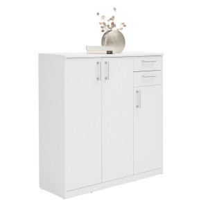 Xora Kommode, Weiß, Holzwerkstoff, 5 Fächer, 2 Schublade(n) Schubladen, 106x110x36 cm, Beimöbel erhältlich, Wohnzimmer, Kommoden & Sideboards,