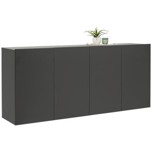 Hom´in Hom`in Sideboard, Anthrazit, Holzwerkstoff, 6 Fächer, 180x80x42 cm, Typenauswahl, hängend, Wohnzimmer, Kommoden & Sideboards, Sideboards