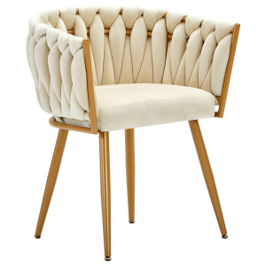 Ambia Home Armlehnstuhl, Beige, Textil, konisch, 60x78x55 cm, Esszimmer, Stühle, Esszimmerstühle, Armlehnenstühle