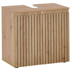 Mid.you Waschbeckenunterschrank, Eiche Artisan, Kunststoff, 1 Fächer, 60x57x36 cm, stehend, Badezimmer, Badezimmerschränke, Waschbeckenunterschränke
