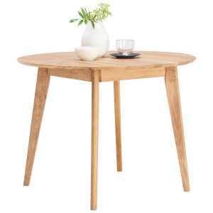 Cantus Esstisch, Eiche, Holz, Wildeiche, massiv, rund, konisch, 100x76x100 cm, Esszimmer, Tische, Esstische, Esstische rund