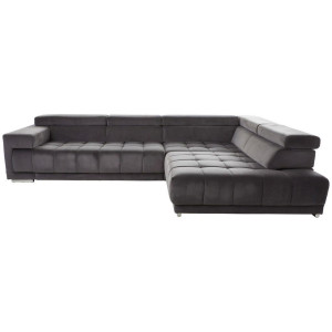 Beldomo Speed Ecksofa, Anthrazit, Metall, 5-Sitzer, Ottomane rechts, L-Form, 326x222 cm, Goldenes M, Typenauswahl, Stoffauswahl, seitenverkehrt