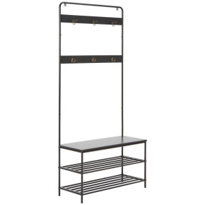 Carryhome Garderobe, Schwarz, Metall, Holzwerkstoff, 2-teilig, 90x173x37 cm, Bsci, Garderobe, Garderoben-Sets & Serien, Garderoben-Sets