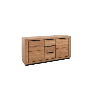 Sideboard, Wildeiche, Holzwerkstoff, Wildeiche, massiv, 2 Fächer, 3 Schublade(n) Schubladen, 163x80x40 cm, FSC Mix, stehend, Holzmöbel, Kleinmöbel