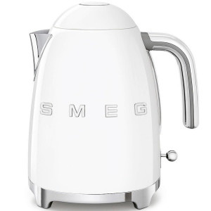 SMEG Wasserkocher, weiß, Metall, 1,7 L, 22.3x24.8x17.1 cm, automatische Abschaltung, manuelle Trockengehschutz, Überhitzungsschutz, 360°-Sockel,
